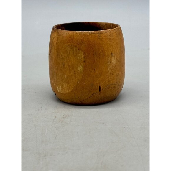 Handcrafted Natural Wood cup bowl 2.25" Brown READ - Picture 5 of 8